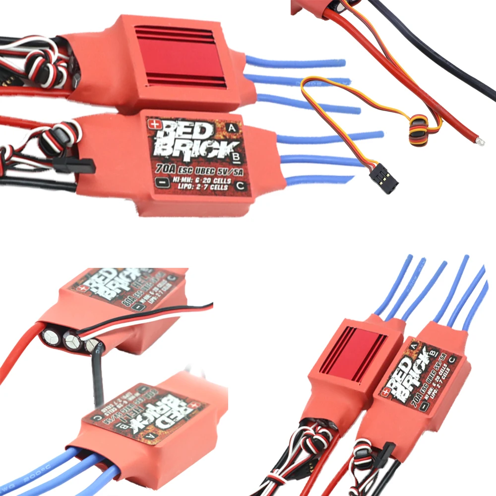 

Red Brick Electronic Speed Controller 50A 70A 80A 100A 125A 200A Brushless ESC 5V/3A 5V/5A BEC for Ship model parts
