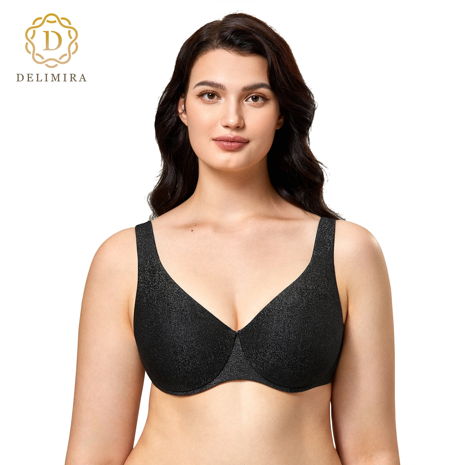 

Женский бесшовный бюстгальтер-минимайзер, полноразмерный бюстгальтер большого размера без подкладки, блестящие гладкие поддерживающие бюстгальтеры в полоску