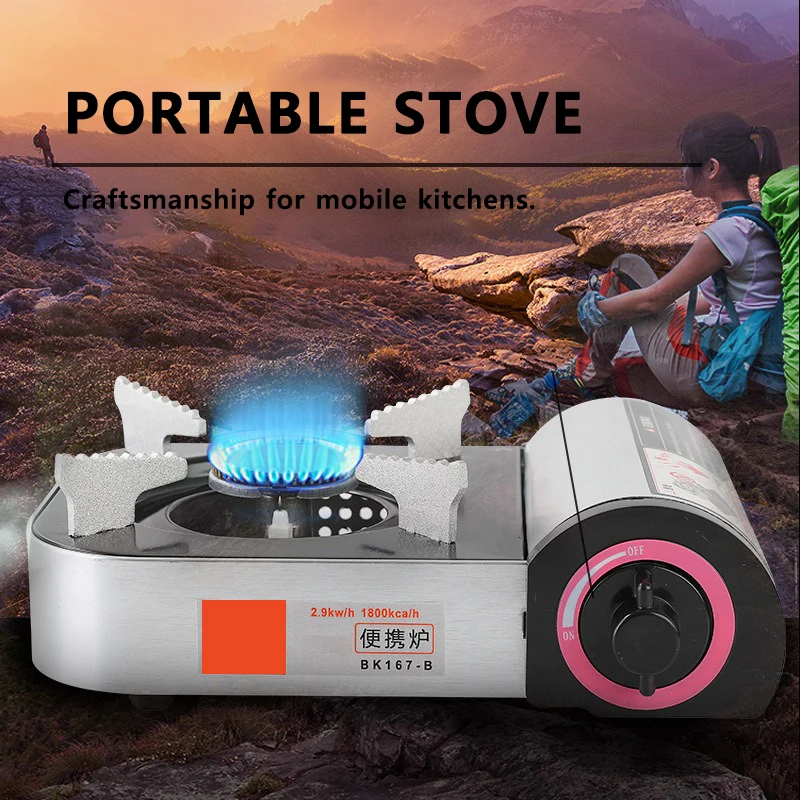 

He-Outdoor MINI SQUARE Stove, Gas Stove, Portable Folding Card Stove, Camping Stove, Water Cooking Appliance