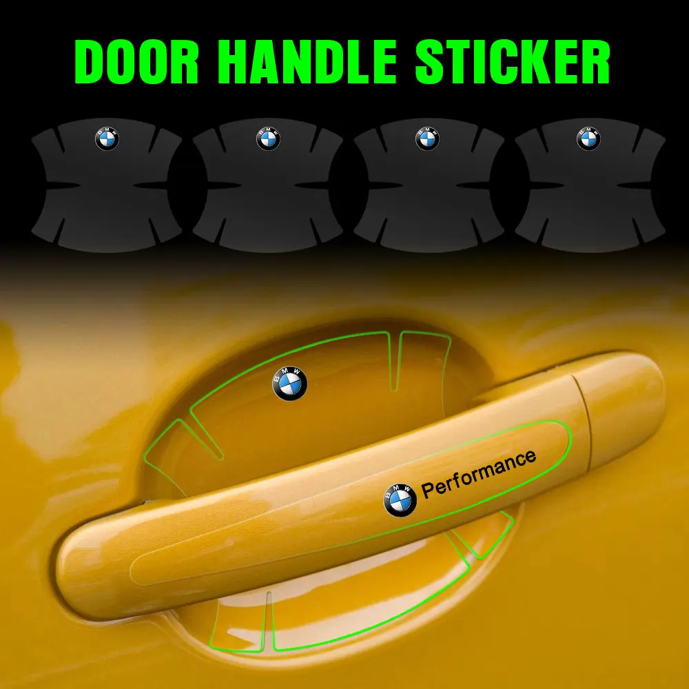 Наклейка на дверную ручку автомобиля с защитой от царапин для BMW M Performance E36 E46 E90 E60