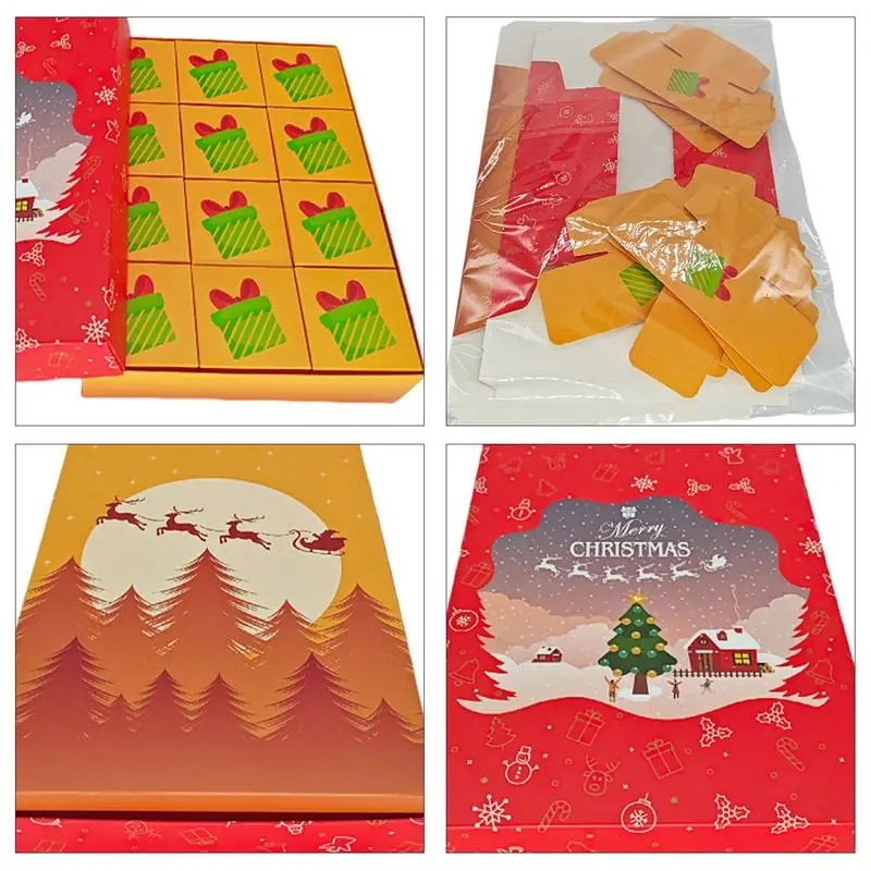 Коробки для подарков на Рождество многоразовые контейнеры десертов с обратным