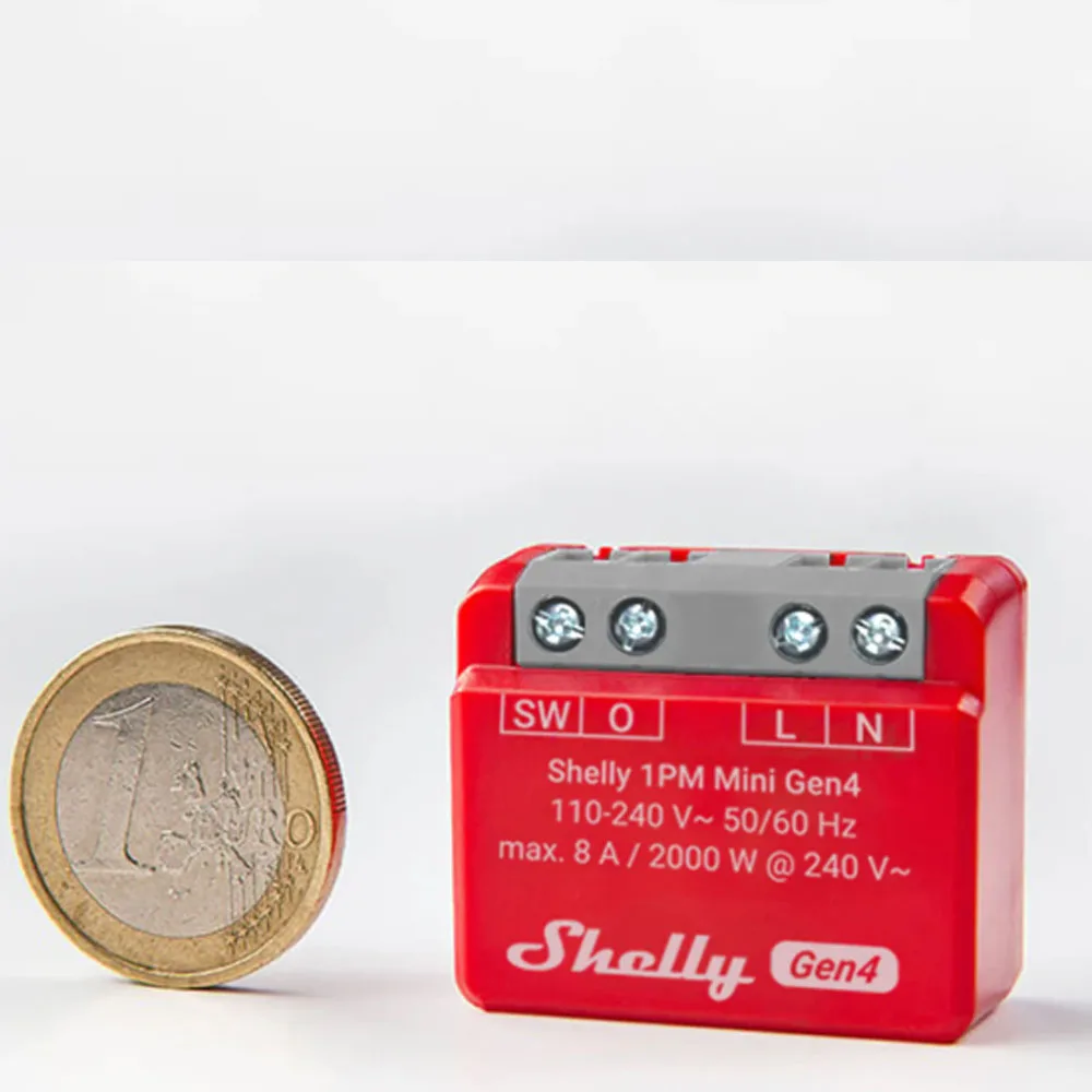 Фото Умный переключатель Shelly 1PM Mini Gen4 с измерением мощности для управления освещением и мелкой бытовой техники до 8 А №4