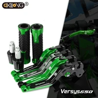 versys 650 logo motorcycle aluminum brake clutch levers handlebar hand grips ends for kawasaki versys650 2006 2007 2008