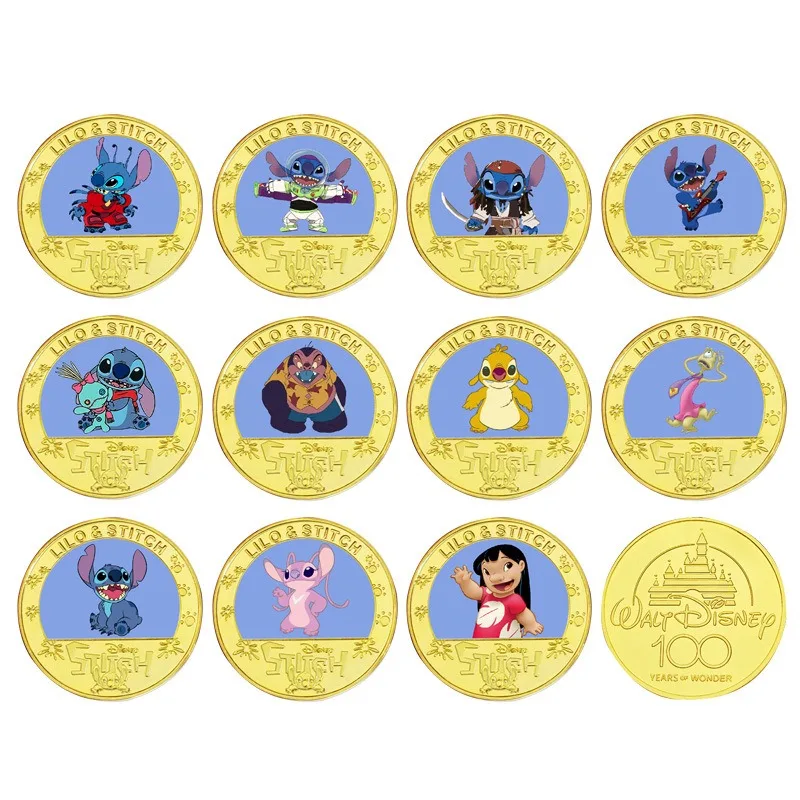 Памятная монета Disney Lilo &amp Stitch аниме-фигурка милая игрушка украшение в стиле аниме
