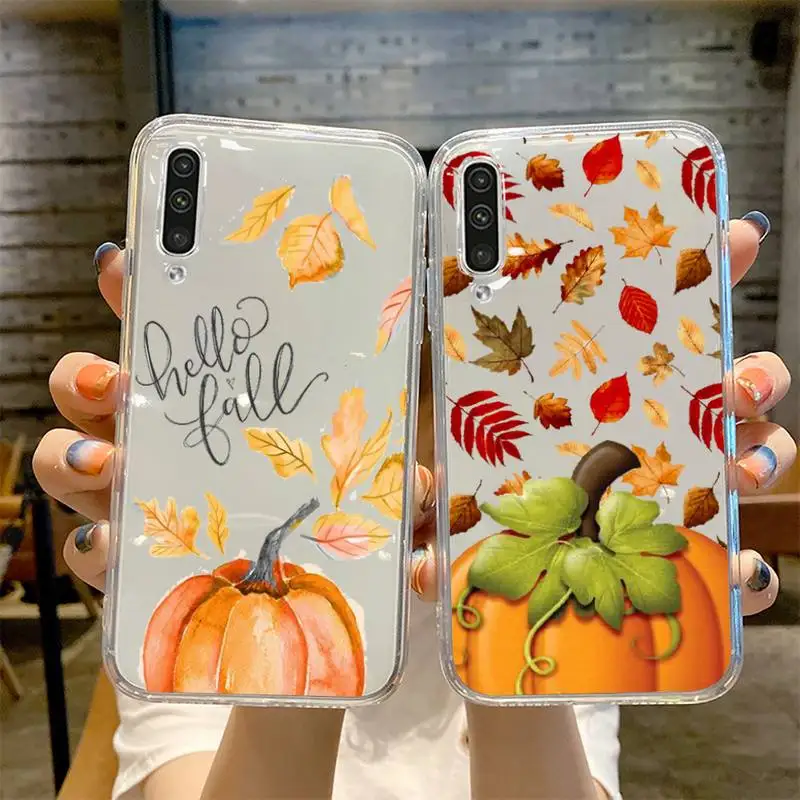 

Pumpkin Autumn fall leaf Phone Case Transparent for Xiaomi Poco F3 X3 nfc m3 mi Redmi note 11 10t 10 8 9 pro lite