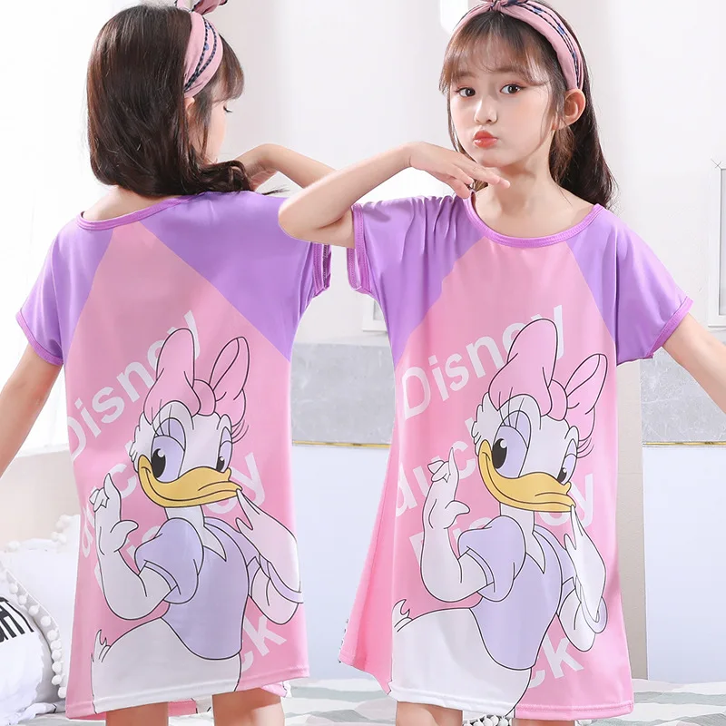 

Pokemon Pikachu Girls' Nightdress Children's Summer Short-sleeved Dress Baby Pajamas Thin Section Little Girl Summer Home Dress