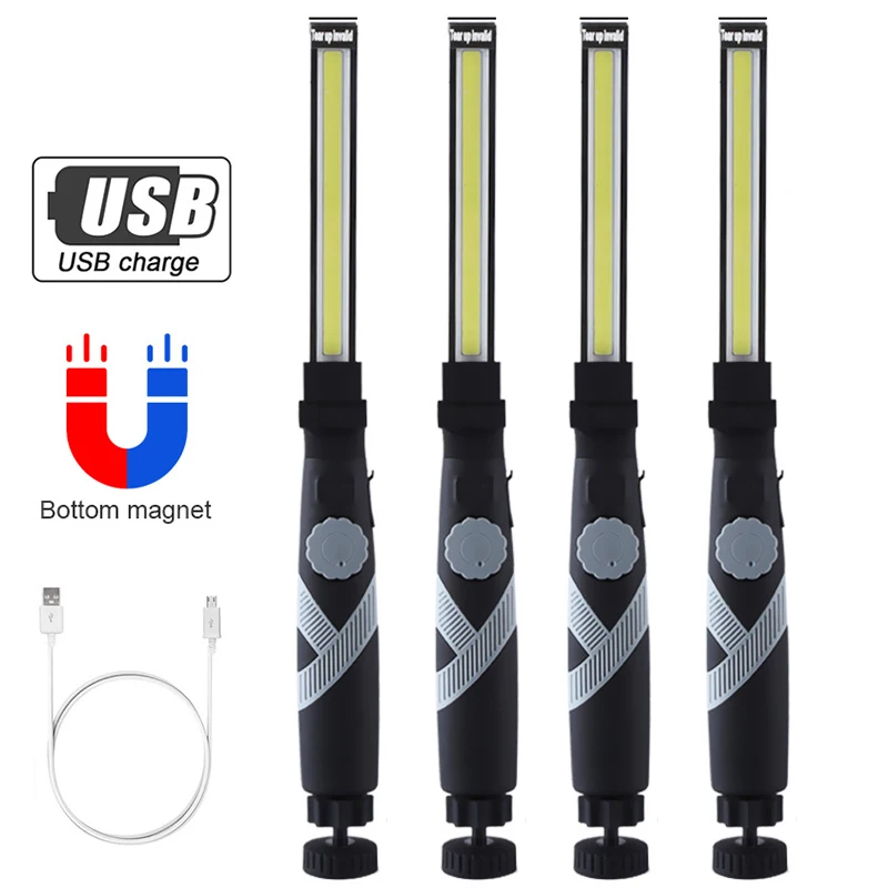

Fodable Cob Led Work Light Usb Rechargeable Magnetic Flashlight Torch Work Lamp for Camping Repair Car Daily Inspect Light