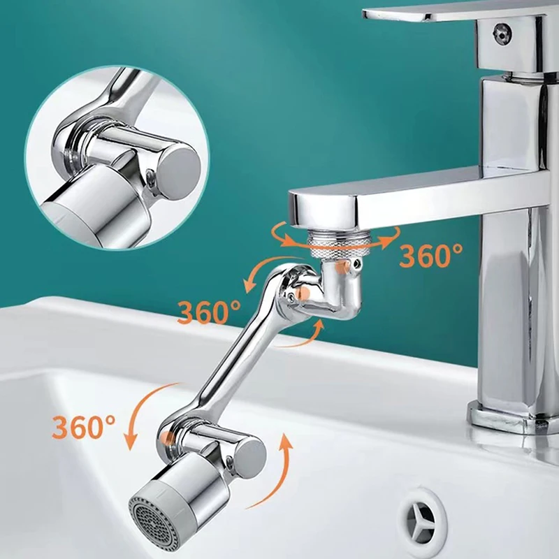 

Robotic Arm Faucet 1080° Rotating Aerator Splashproof Filter Kitchen Faucet Extension Faucet Adapter Universal Kitchen Tools