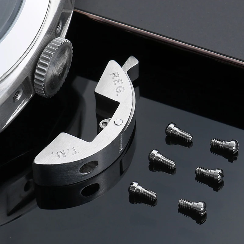 Фото Запасная боковая защитная накладка для заводной головки Panerai LUMINOR серии PAM441 pam-111, совместимая с высококачественным винтом для защитной накладки заводной головки. №1