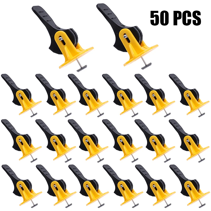 

50pcs Tile Leveler Level Wedges Adjuster Plastic Tile Leveling Positioning System Locator Spacers for Flooring Wall Construction