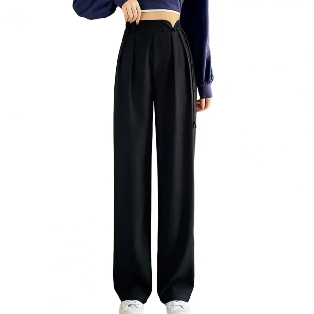 

Брюки женские Костюмные прямые с широкими штанинами и высокой талией