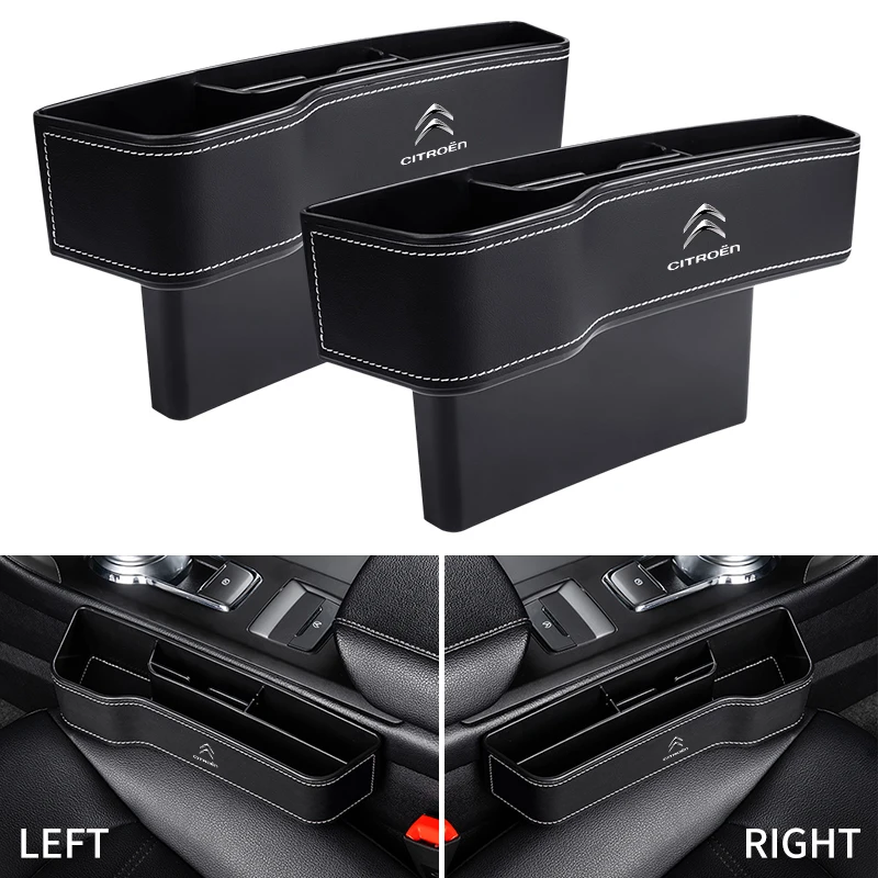

High Capacity Leather Organizer Car Front Seat Gap Storage Boxes For Citroen C1 C2 C3 C4 C5 C6 C4L DS3 Xsara Picasso Accessories