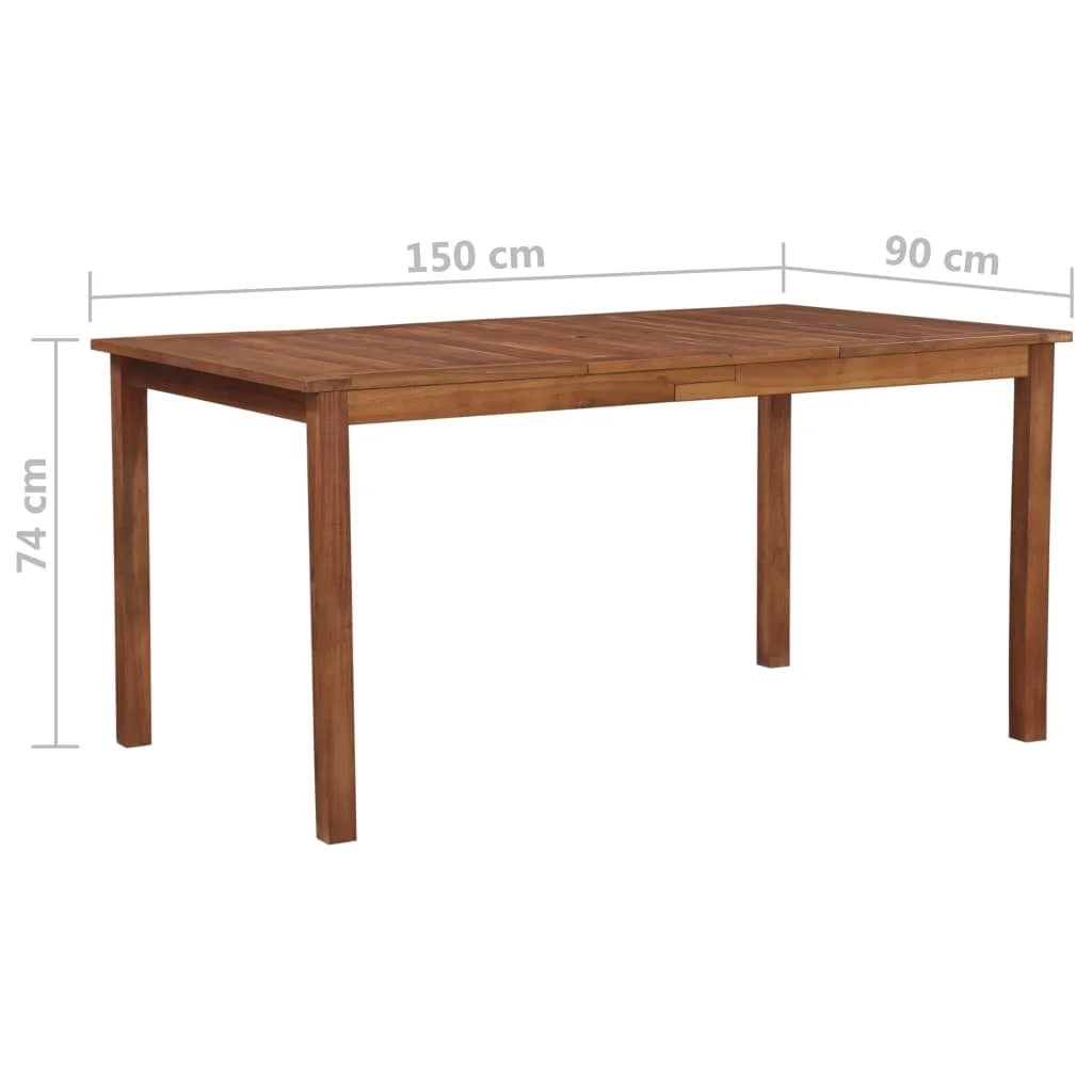 

Outdoor Patio Table Garden Deck Outside Porch Furniture Balcon Home Decor 59.1"x35.4"x29.1" Solid Acacia Wood