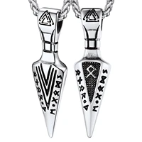 men women norse viking vintage odin sword gungnir spear head pendant necklace stainless steel nordic valknut amulet cp674