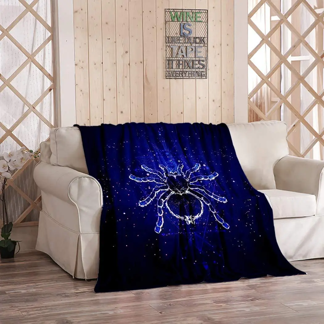 

Animal Starry Blanket,Plush Warm Home Soft and Comfortable Light Plush Blanket for Daybed Sofa, Spider Tarantula