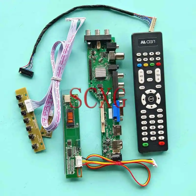 

DVB Digital Display Controller Board For LP133X3 LP133X4 LP133X5 1024*768 Kit 13.3" LVDS 20 Pin HDMI-Compatible VGA AV RF 1-CCFL
