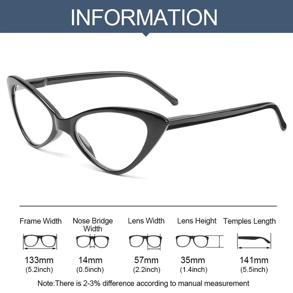 Fashion Cat Eyes Reading Glasses Ultalight Small Frame Clear Lens Presbyopic Eyeglasses For Women&Men With +10to+40 images - 6