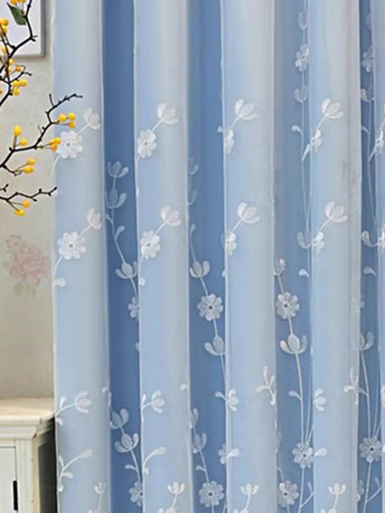 Занавески Из марлевой ткани встроенные двухслойные занавески с вышивкой для