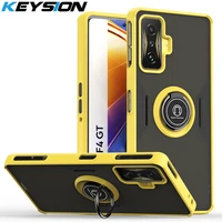 keysion fashion matte case for poco f4 gt 5g transparent ring stand shockproof phone cover for xiaomi redmi k50 gaming k50 pro