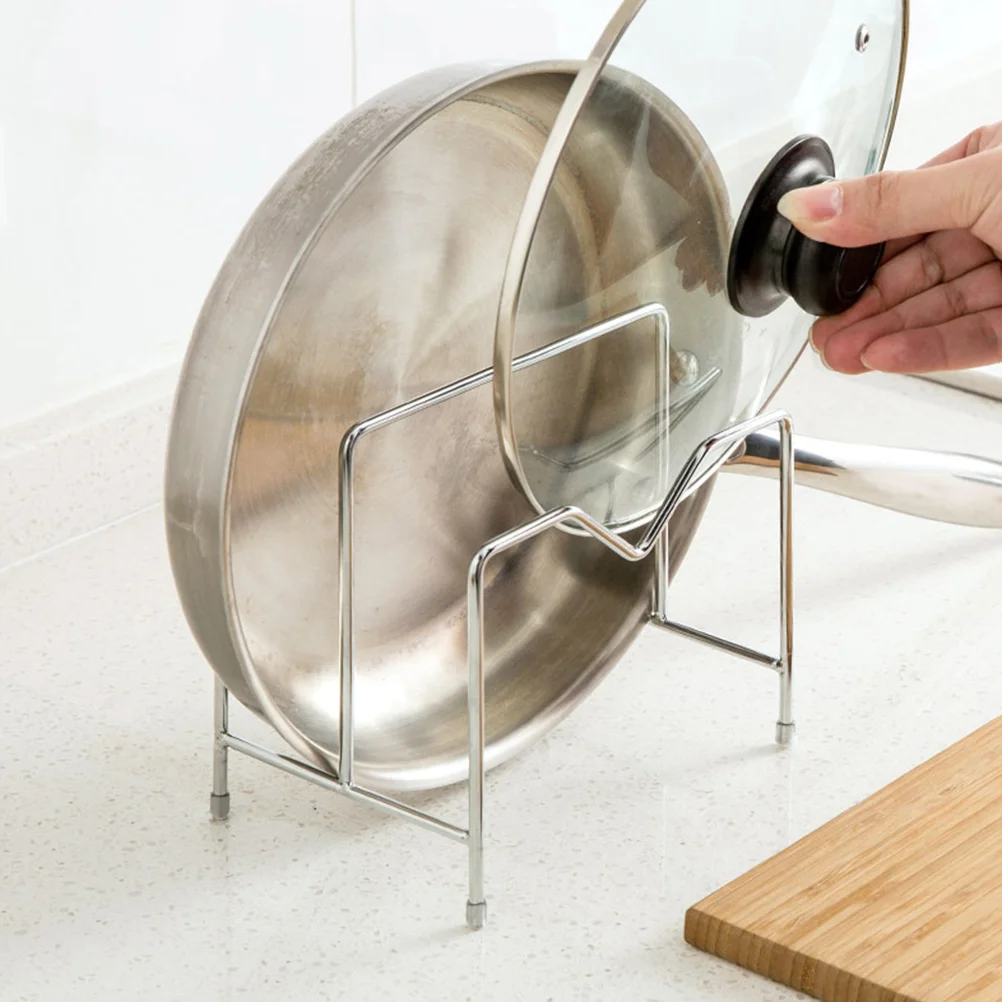 

1PCS Cutting Board Holder Rack Pan Cover Holder Cookware Lid Organizer Chopping Pot Lid Drain Rack Wire Cutting Board Holder