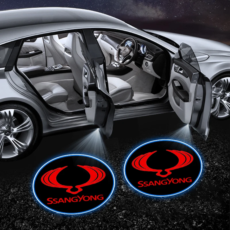 

Car Welcome Light Led Door Light Projector Logo Wireless Night Lamp for SsangYong Actyon Kyron Korando Rexton Tivoli Accessories
