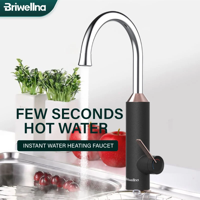 

Briwellna Electric Water Heater 220V 2 in 1 Kitchen Electric Faucet Tankless Water Heater Tap Heated Mixer Geyser Home Shower