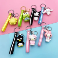 kawaii sanrio anime figure hello kitty kuromi mymelody cartoon car keychain school bag backpack pendant girl birthday gift