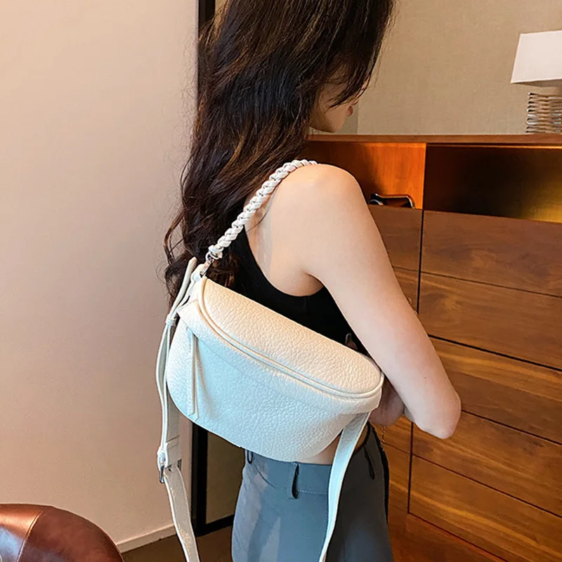 

New Brand Women Soft Pu Leather Waist Bags Chest Pack Shoulder Bags High Quality Chain Fanny Lady Street Trend Belt Bags Purse