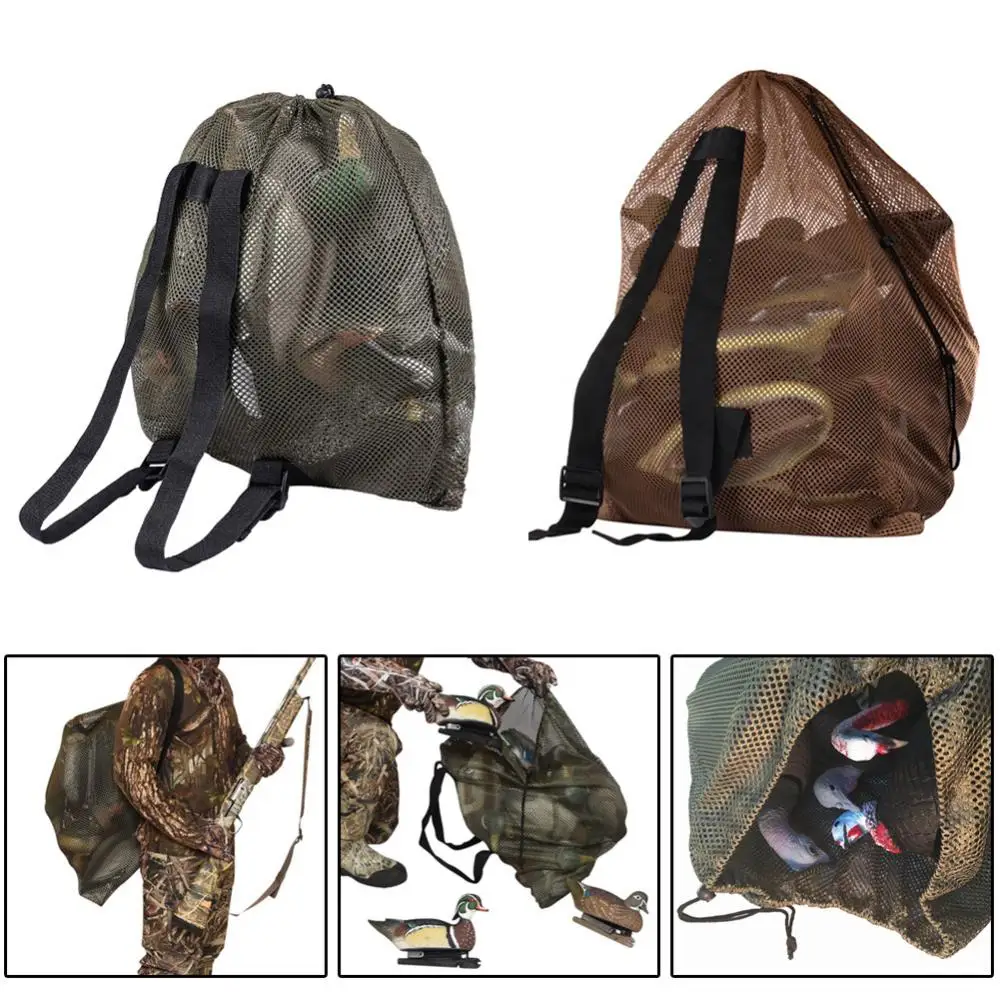 

Outdoor Duck Gooses Mesh Luring Decoy Shoulders Bag Drawstring Hunting Backpack Large Capacity High-quality Lightweight Foldable
