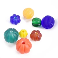 10pcs round shape 8mm 10mm 12mm 14mm pumpkin handmade lampwork glass loose beads for jewelry making diy crafts findings