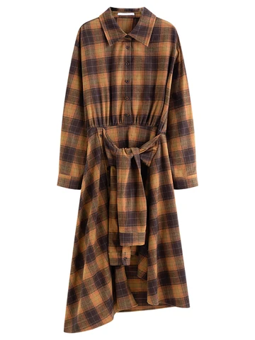 FSLE 2025 зимнее платье-рубашка FANSILANEN