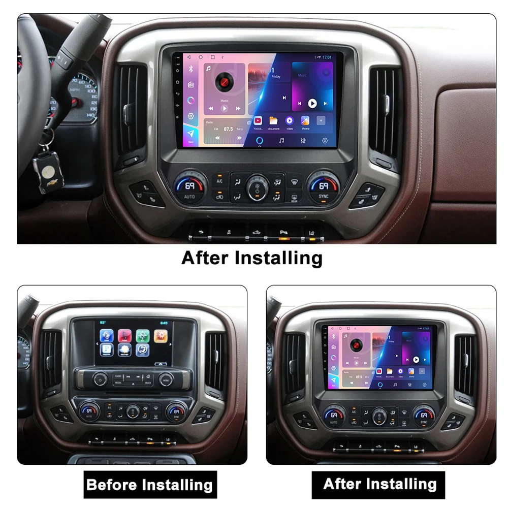 Фото Автомобильный радиоприемник Android 14 для Chevrolet Silverado 3 GMTK2 2013-2019 E53 X5 M5, мультимедийный плеер, навигация, стерео GPS, без 2 din DVD №2