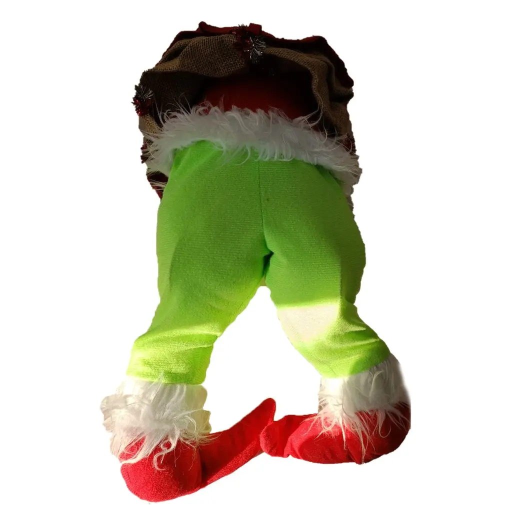 

Christmas Thief Wreath Happy Wreath Burlap Wreath Postural Plush Leg Jute Rope For Front Door Holiday Room