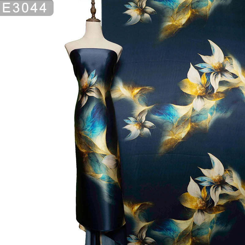 HYSK Ткань Из 100% Чистого Шелка Crêpe De Chine С Цветочным Цифровым Принтом Charmeuse