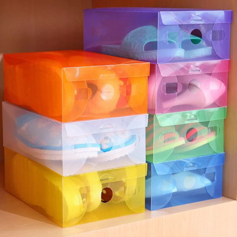 

Transparent Shoe Box Shoes Organizers Plastic Thickened Foldable Dustproof Storage Case Stackable Combined Shoe Cabinet New Sale