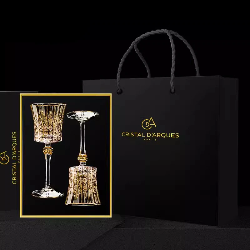 Роскошные Хрустальные стеклянные бокалы с золотистыми зеркальными линзами