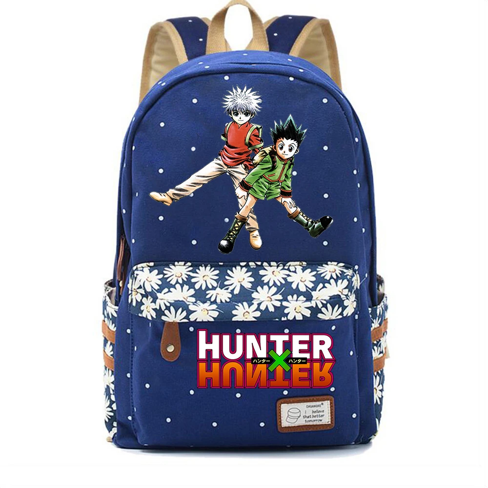 

Anime Hunter Hunter Canvas Backpack Student Schoolbag Teenager Packsack High Quality Casual Knapsack Unisex Travel Laptop Bag
