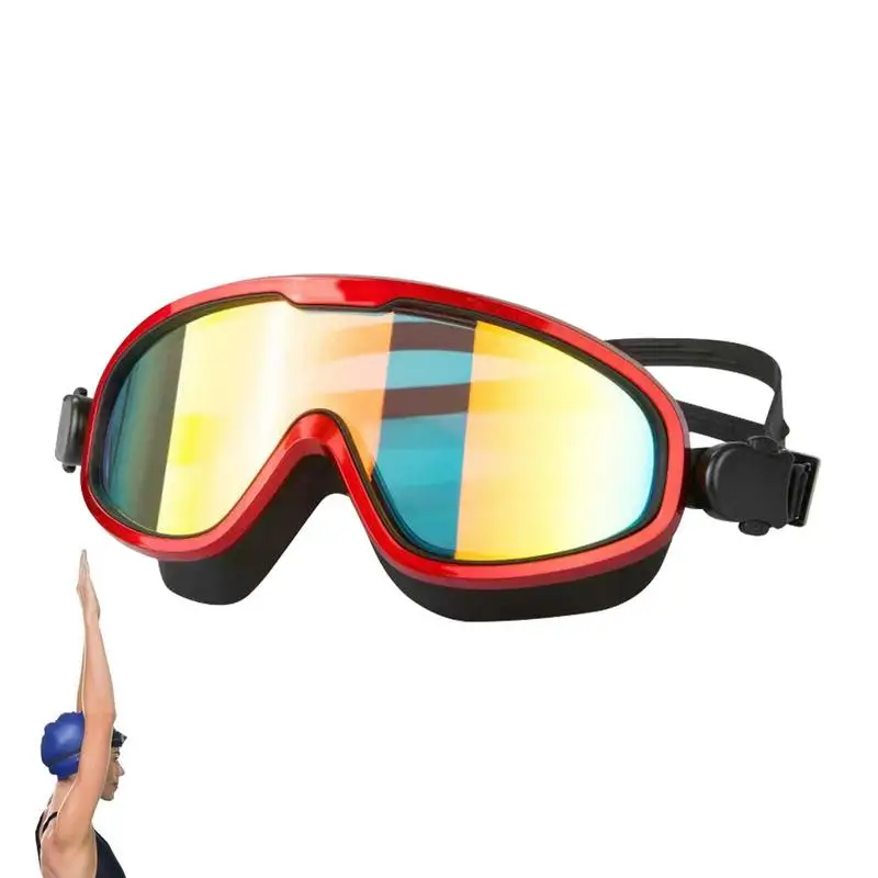 

Очки для плавания для женщин, очки для плавания с УФ-защитой для мужчин, очки для плавания с большой оправой, Молодежные Очки для плавания, противотуманные