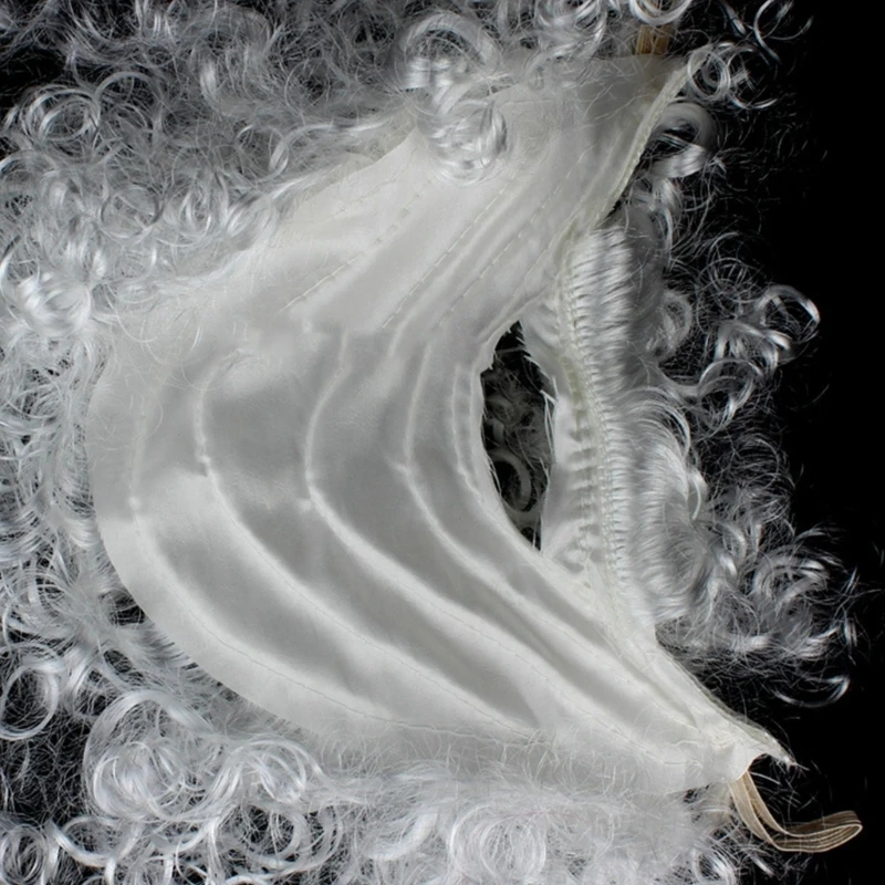 95AB 3 шт. Набор парика и бороды Санты комплект костюмов с бровями вьющиеся парики