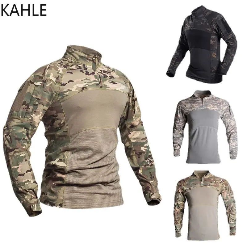 

Tactical Shirt Combat Shirt Men Clothing Military Elasticity Man Camo T Shirt Multicam Army Long Sleeve Shirt Hunting Clothes