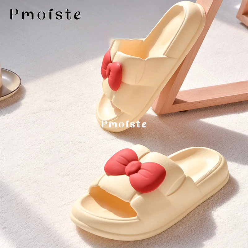 Women Bowknot Slippers Summer Lovely Sandals for Home Soft Cute Beautiful Shoe Women Breathable Summer 2023 EVA Slipper Non-slip