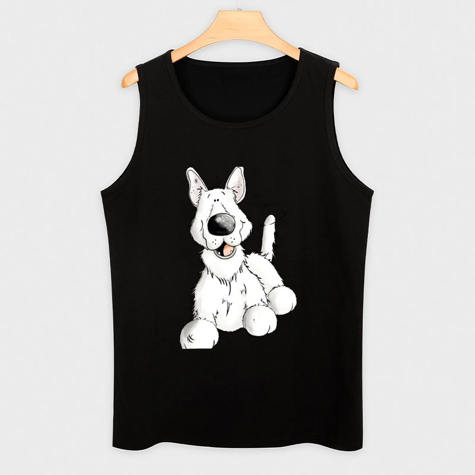 Белая майка для немецкой овчарки Мужская футболка с коротким рукавом