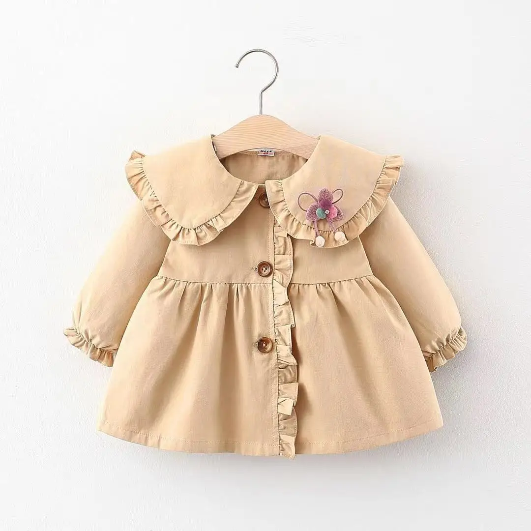 

Long Kids 3 Dress Newborn Sleeve Outfit For Dress Bebe Winter Girls Coat 2 Costumes Baby Trench Fall Vestidos Clothes Children 1