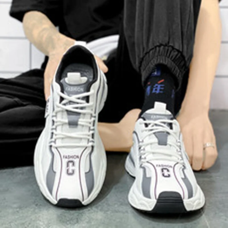

Trendy White Mens Fashion Sneakers 2023 Superstar Shoes Streetwear Men's Chunky Sneakers Casual Designer Platform Mens Trainers