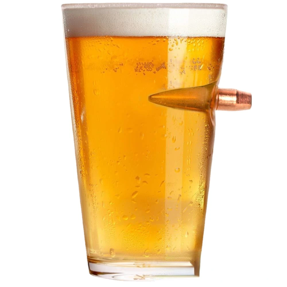 

Stuck in glass bullets embedded in beer glasses