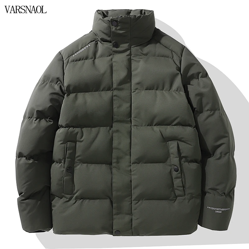 Varsanol Winter Black Men's Parkas Thicken Warm Jacket Coats Men Clothing Casual Stand Collar Fashion Streetwear Overcoat 8XL