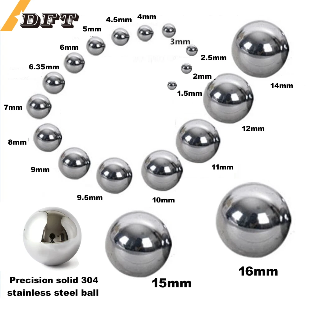 

304 Stainless Steel Balls 1-3mm 4mm 5mm 6mm 7mm 8mm 9mm 9.5-16m'm for Ball Bearings Steel Beads Slingshot Ammo Solid Ball