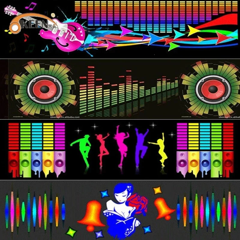 Автомобильная лампа в ритме музыки ветровое стекло искусственный эквалайзер с