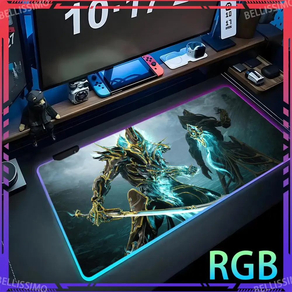 RGB аниме W_Warframe коврик для мыши аксессуары письма милые настольные светодиодный