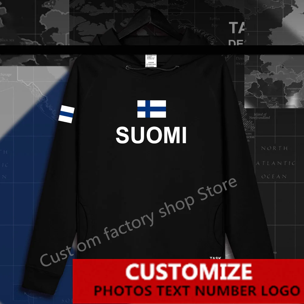 

Finland FIN FI Suomi Finnish Finn FI Flag ​Hoodie Free Custom Jersey Fans DIY Name Number LOGO Hoodies Loose Casual Sweatshirt